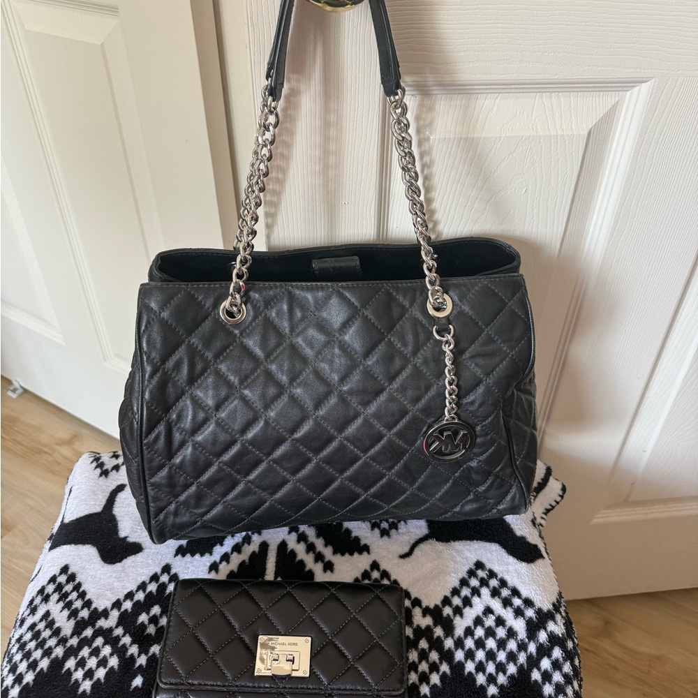 Michael Kors Black Quilted Shoulder Bag
